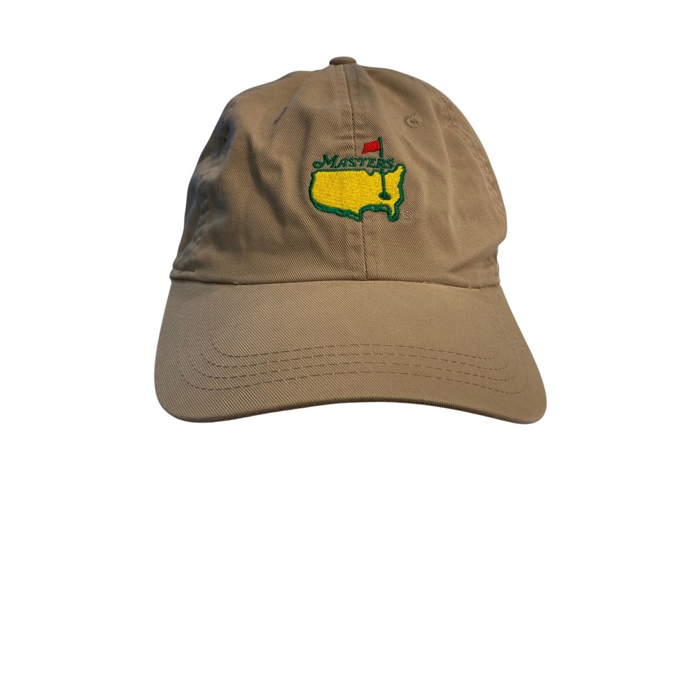 Masters Tournament Ahead USA Golf Hat Tan Khaki Adjustable Strap Back Cap